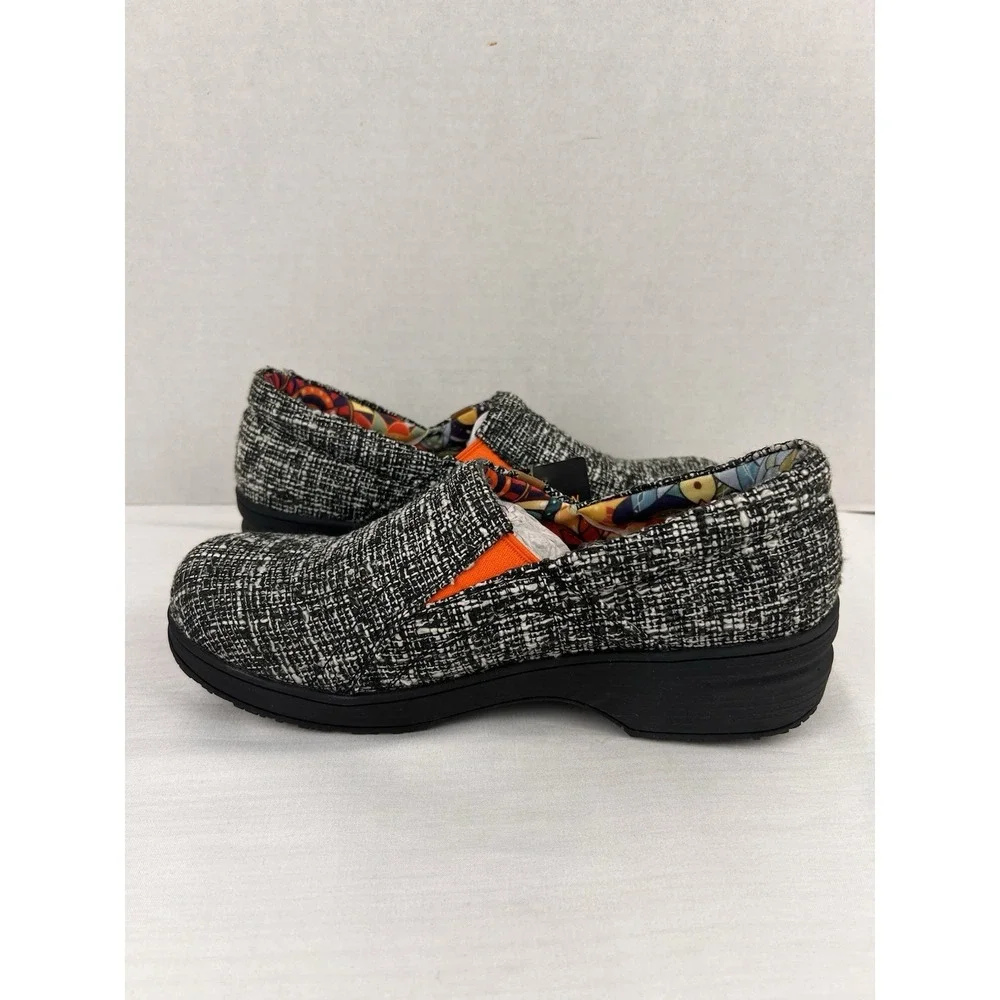 Slow Man Slip On Comfort Shoes Black White Tweed Platform Women's EU 39 US 8-8.5